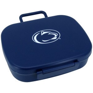 navy plastic travel lunch box with Penn State Athletic Logo